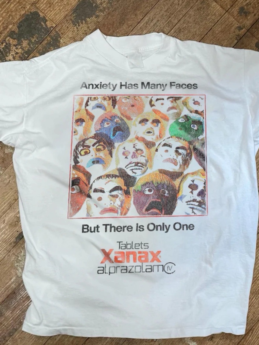 White Graphic Xanax Logo T-Shirt